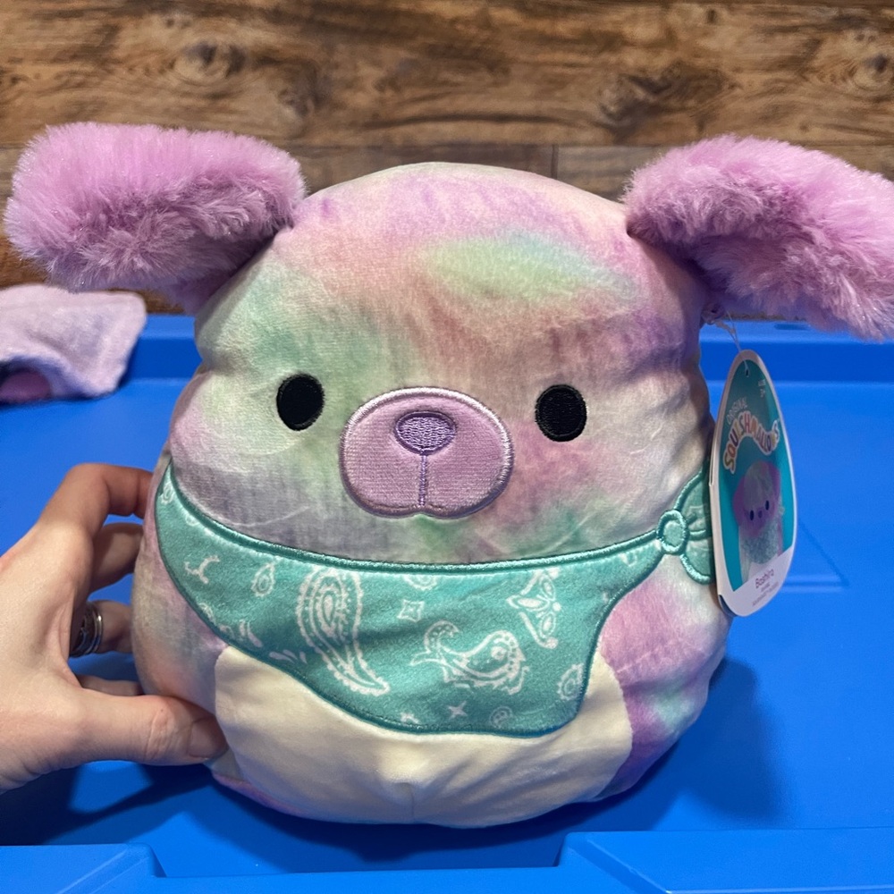 New SQUISHMALLOW 8" BASHIRA tye-dye puppy dog plush toy